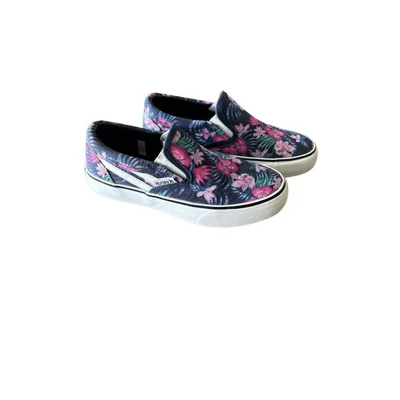 Hurley Youth Girls Tropical Floral Print Slip On Canvas Sneakers Size 1 - Picture 2 of 5